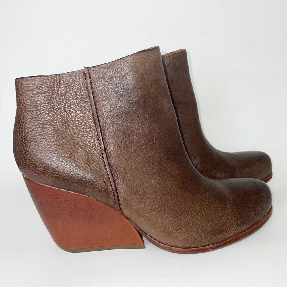 KORK-EASE NATALYA Brown Leather Zip Ankle Boots